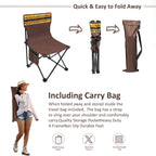 Camping Chair with Foldable, Folding Chair, Heavy Duty Folding Steel Frame Side - product gallery image 10