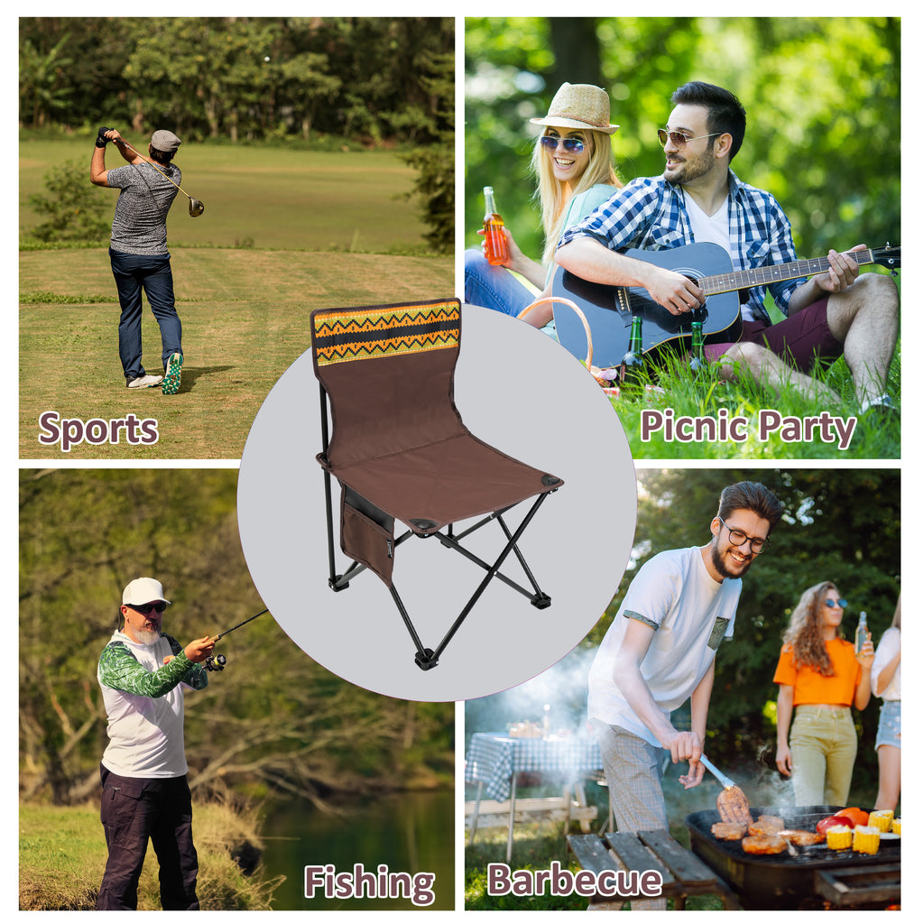 Camping Chair with Foldable, Folding Chair, Heavy Duty Folding Steel Frame Side - product gallery image 12
