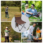Camping Chair with Foldable, Folding Chair, Heavy Duty Folding Steel Frame Side - product gallery image 12