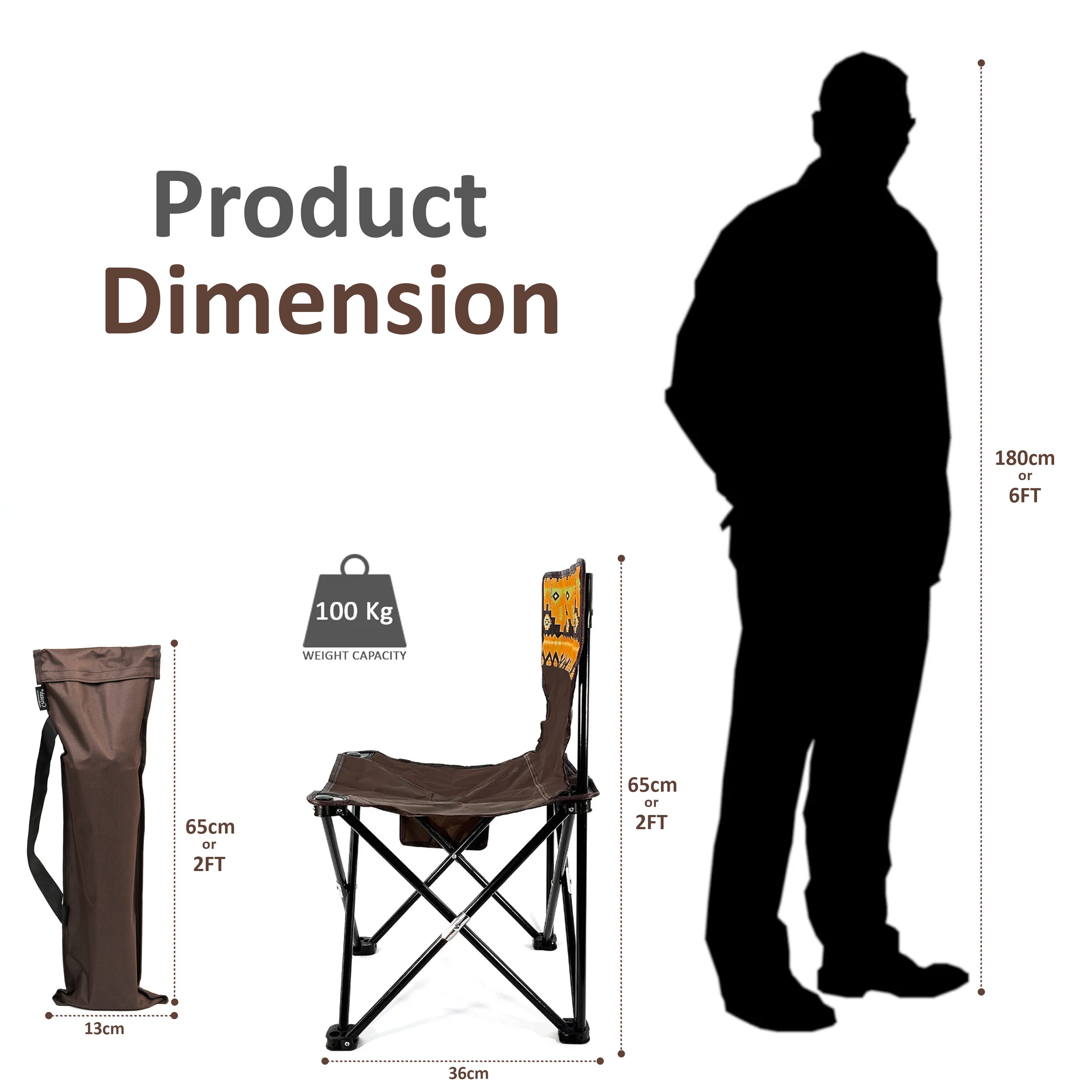 Camping Chair with Foldable, Folding Chair, Heavy Duty Folding Steel Frame Side - product gallery image 3