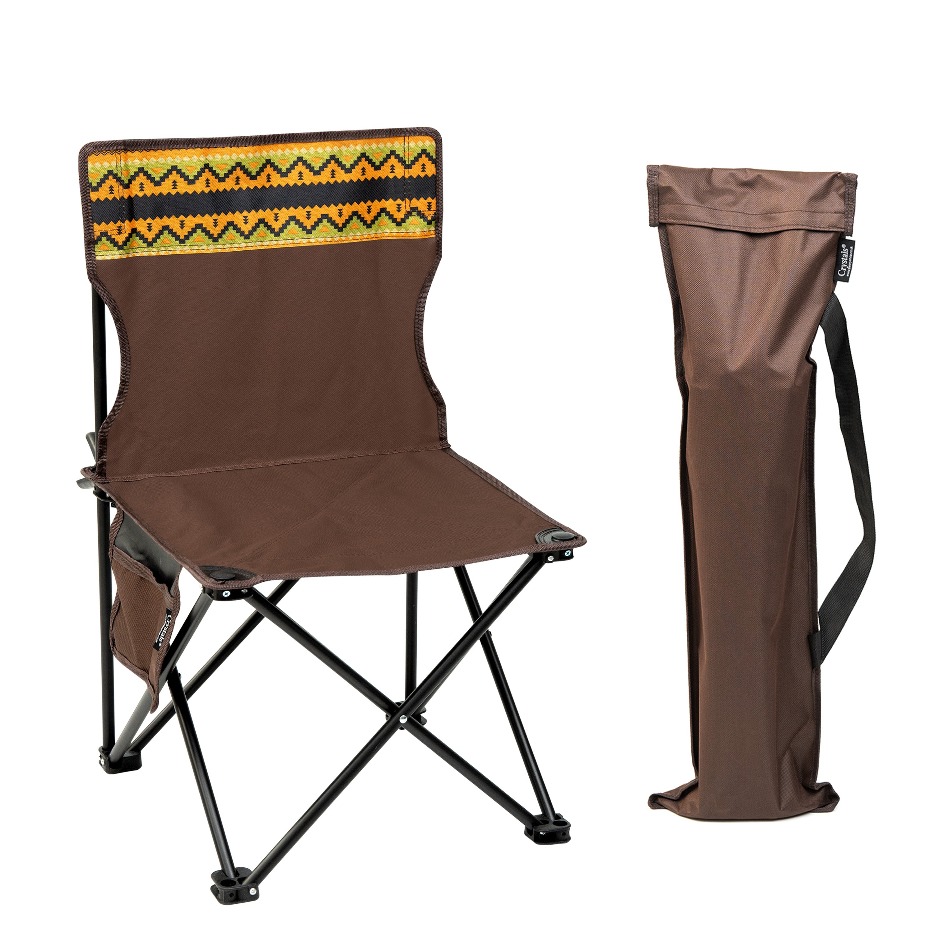 Camping Chair with Foldable, Folding Chair, Heavy Duty Folding Steel Frame Side