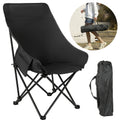Camping Chair with Foldable, Non-Slip, Metal, Black - Black option