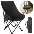 Camping Chair with Foldable, Non-Slip, Metal, Black - Black option