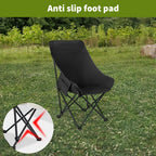 Camping Chair with Foldable, Non-Slip, Metal, Black - product gallery image 4