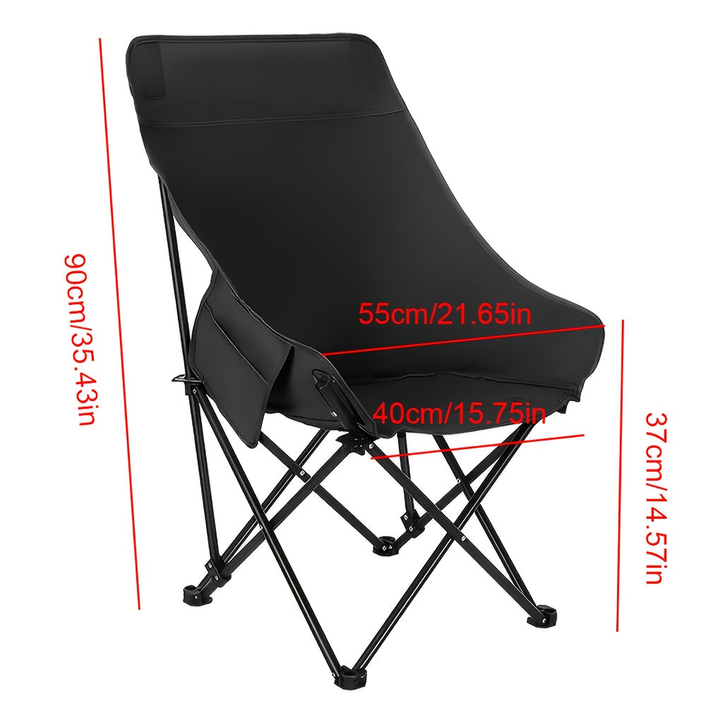 Camping Chair with Foldable, Non-Slip, Metal, Black