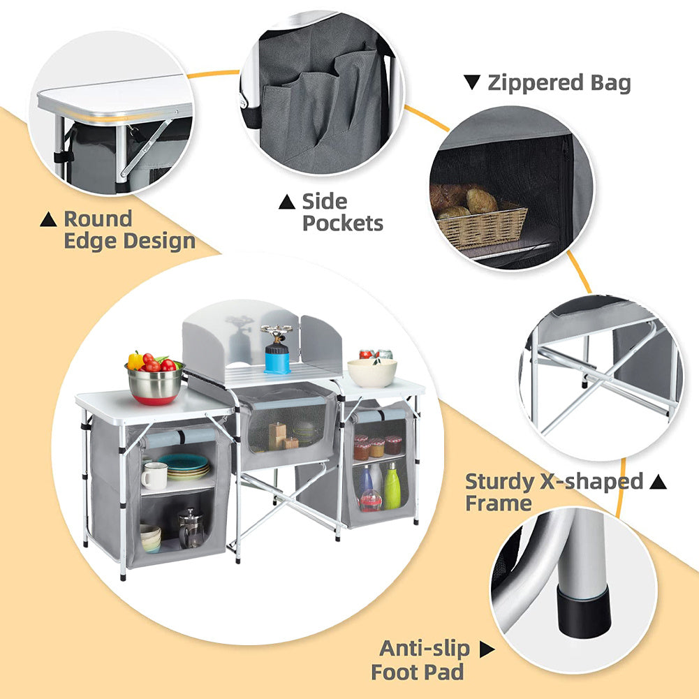 Camping Kitchen & Outdoor Storage with Foldable, 165* 52 *104 cm - product gallery image 5