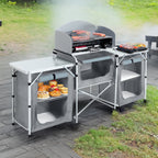 Camping Kitchen & Outdoor Storage with Foldable, 165* 52 *104 cm