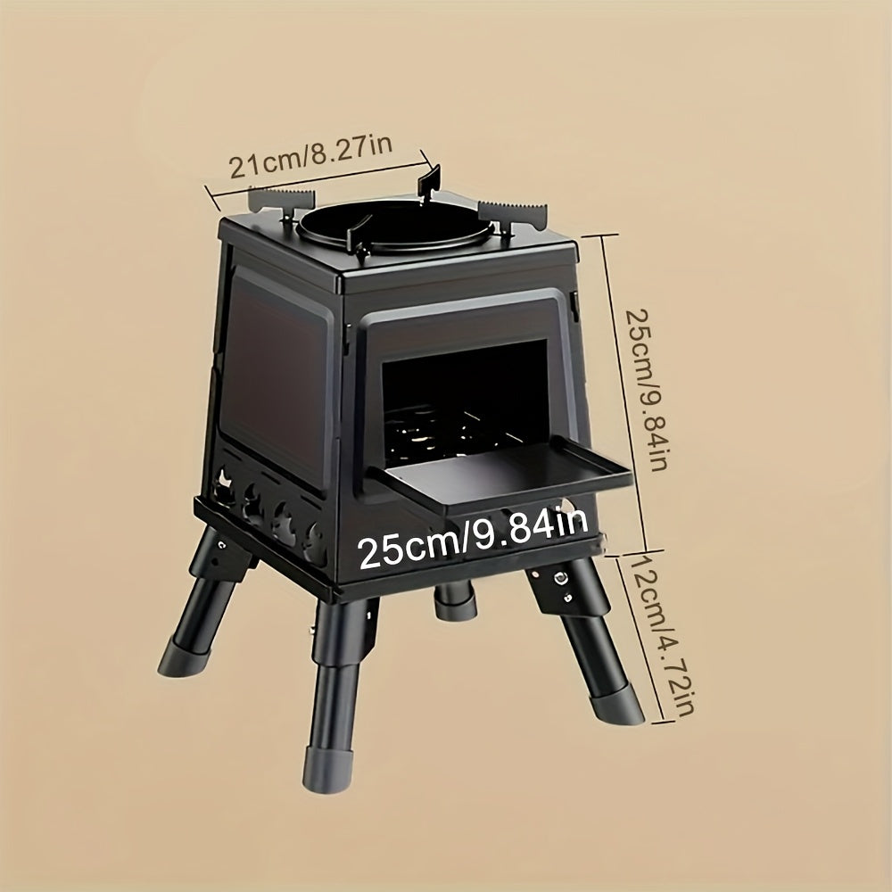Camping Stove with Foldable, Wood, Portable Wood Burning Camp Folding Backpacking - Black option