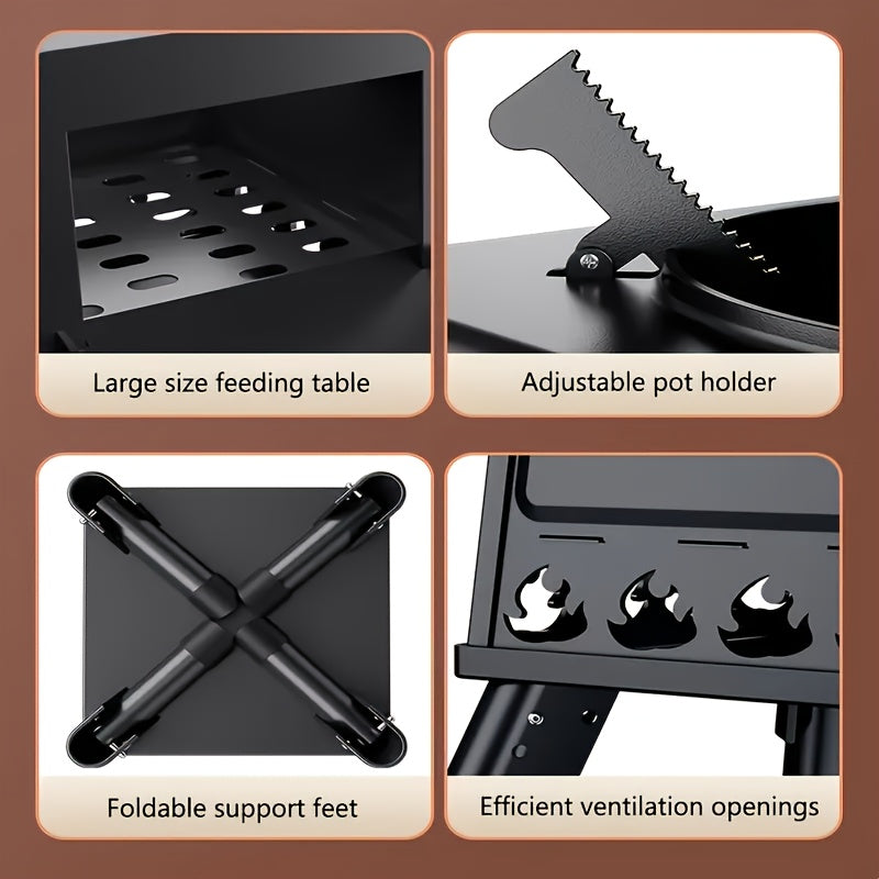 Camping Stove with Foldable, Wood, Portable Wood Burning Camp Folding Backpacking - product gallery image 6