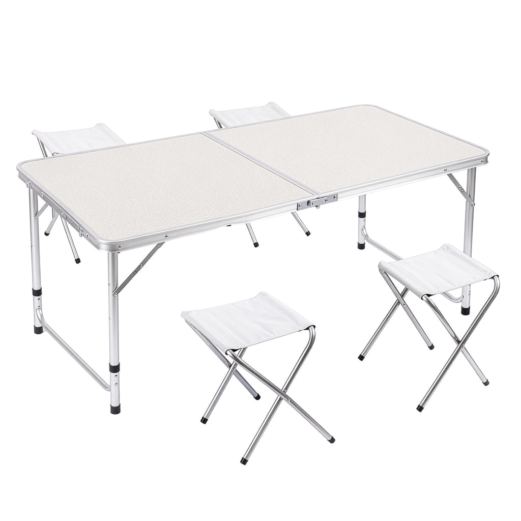 Camping Table Set with Foldable, Five-Piece Folding Four Stools