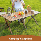 Camping Table with Foldable, 100KG, Carbon Steel, Roll-Up Folding Woodgrain Carbon Steel - product gallery image 7
