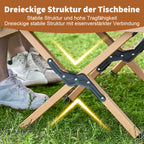 Camping Table with Foldable, 100KG, Carbon Steel, Roll-Up Folding Woodgrain Carbon Steel - product gallery image 8