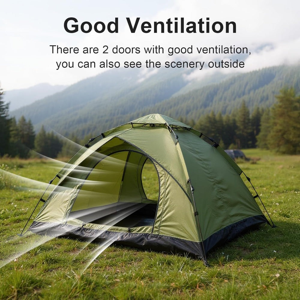 Camping Tent with 200cm, Compact Pop-Up Green Shelter - product gallery image 13