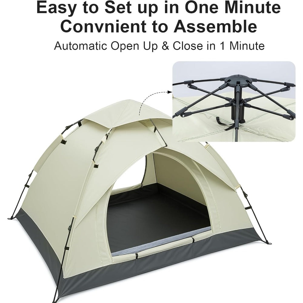 Camping Tent with 200cm, Compact Pop-Up Green Shelter - product gallery image 20
