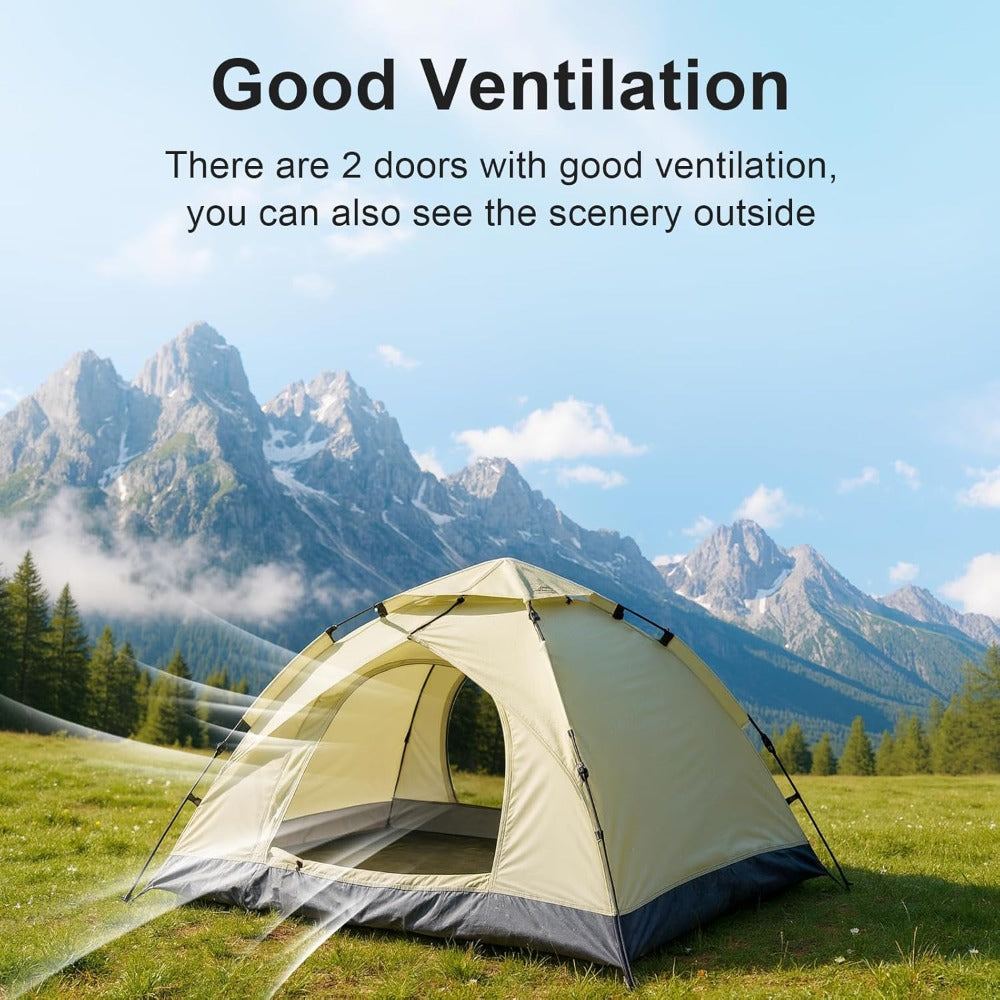 Camping Tent with 200cm, Compact Pop-Up Green Shelter - product gallery image 21