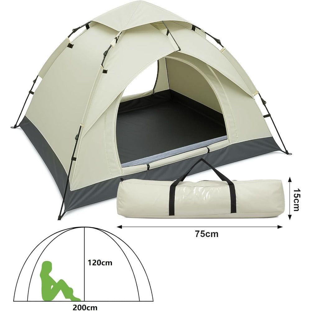 Camping Tent with 200cm, Compact Pop-Up Green Shelter - product gallery image 8