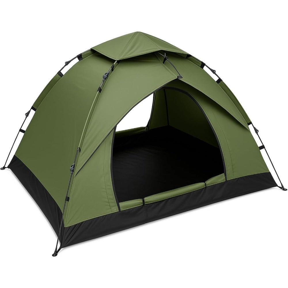Camping Tent with 200cm, Compact Pop-Up Green Shelter