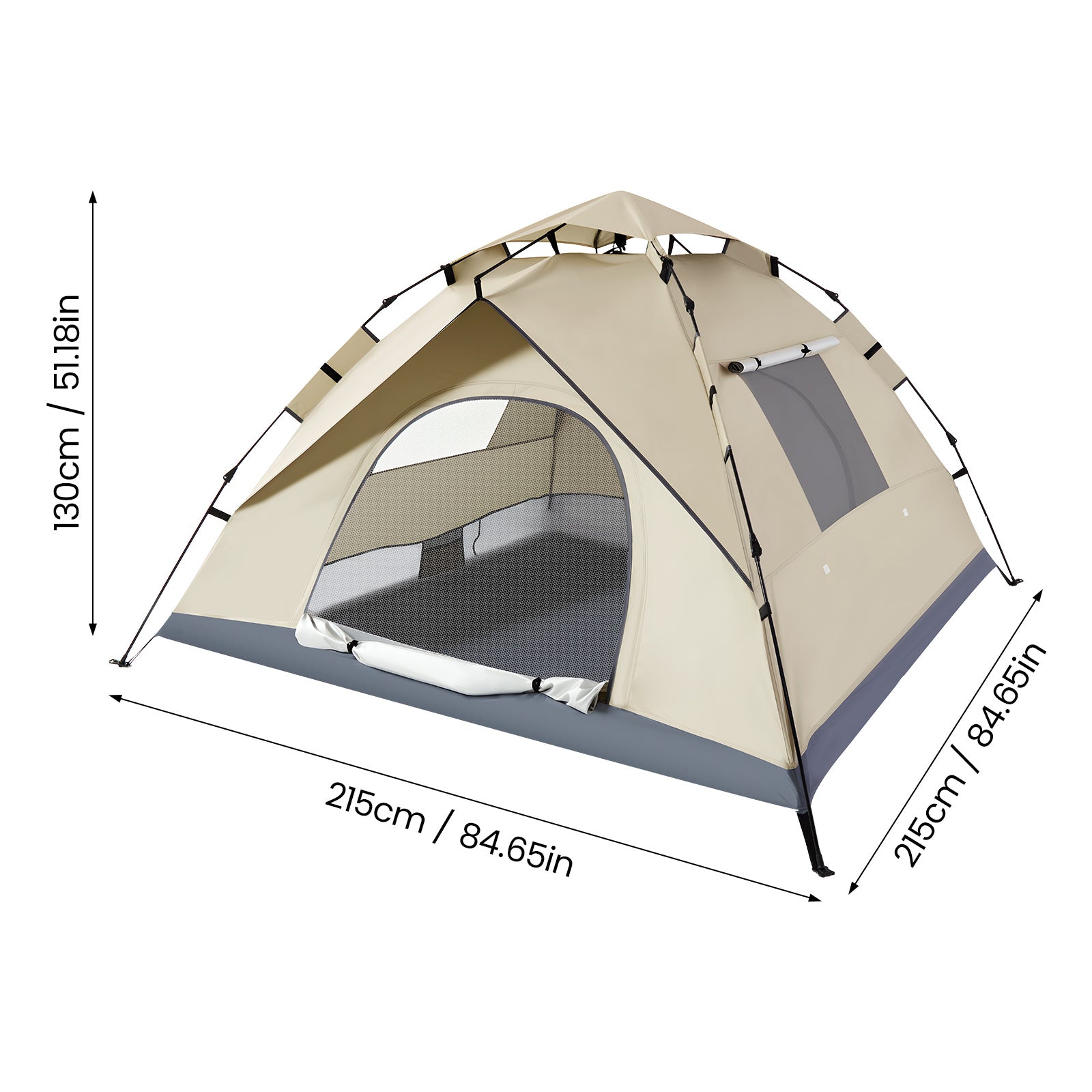 Camping Tent with Instant Pop-Up 215x215cm Family Shelter - product gallery image 5