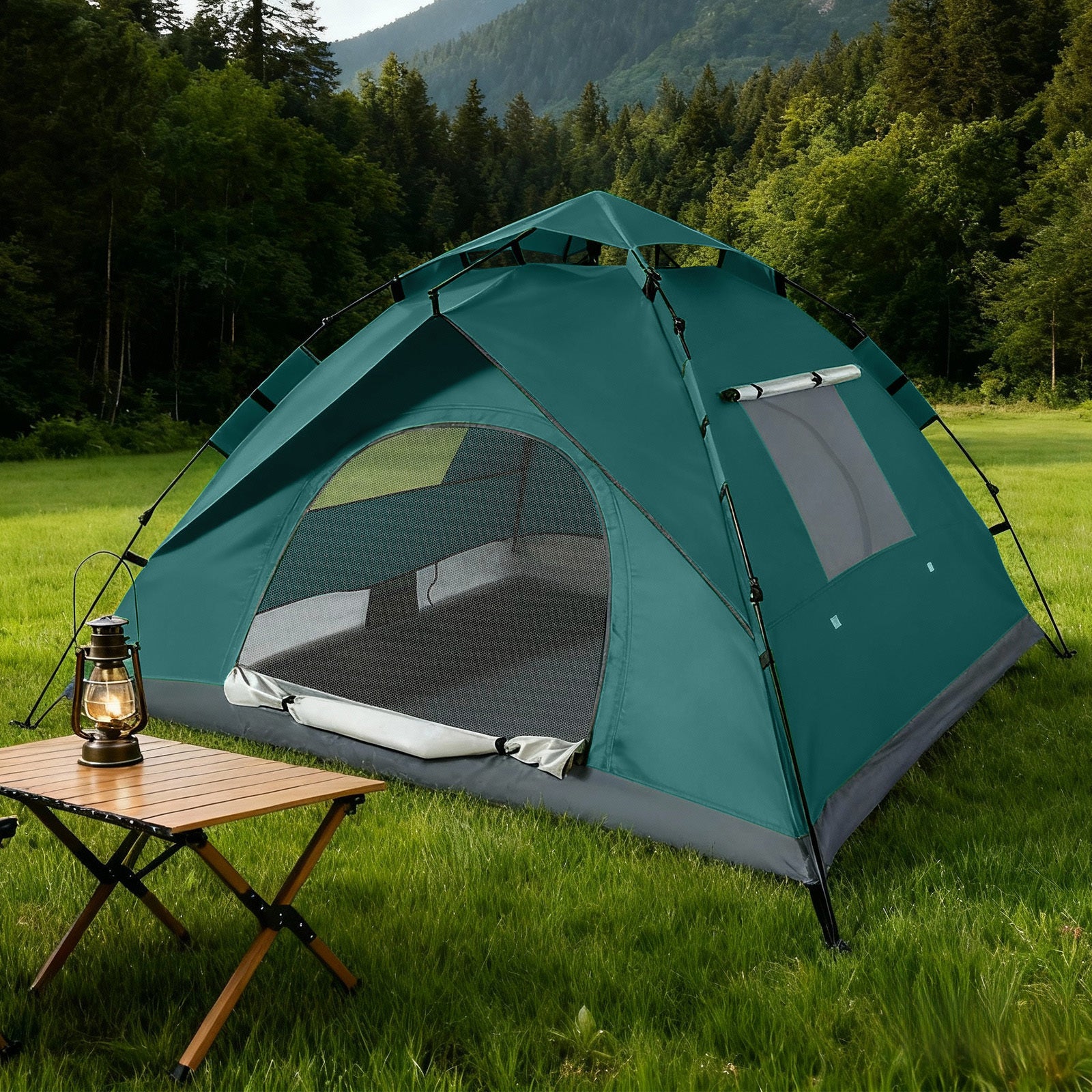 Camping Tent with Instant Pop-Up 215x215cm Family Shelter - product gallery image 8