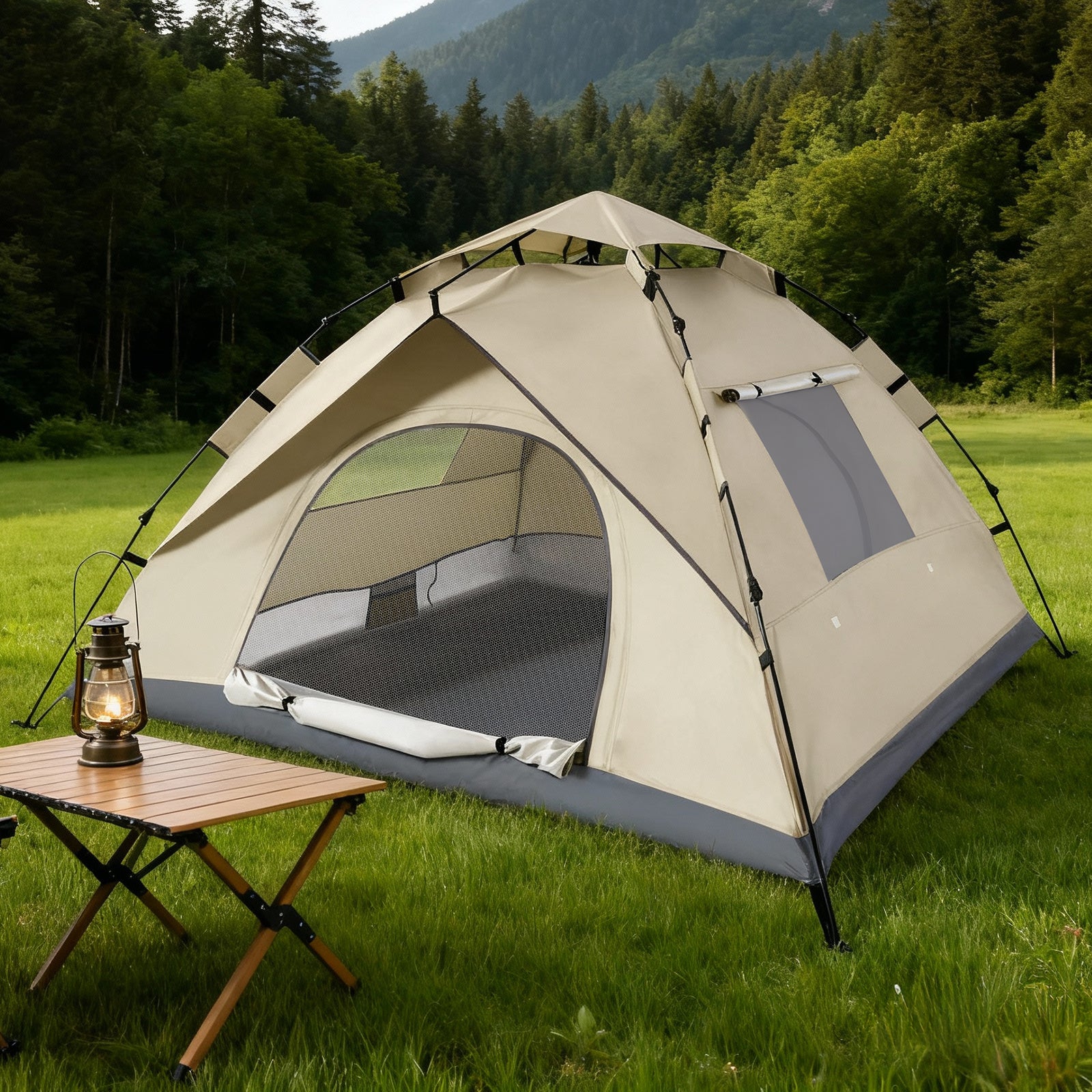 Camping Tent with Instant Pop Up 3-4 Person Large for camping