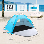Camping Tent with Person Automatic Doors Windows Oxford Fabric - Blue-Strengthen the style option