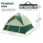 Camping Tent with Person Automatic Doors Windows Oxford Fabric - product gallery image 9