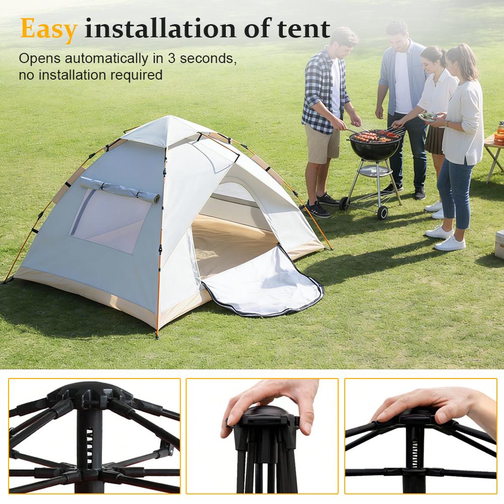 Camping Tent with Waterproof, Pop-Up 3-4 Person Instant Setup Dome - product gallery image 6