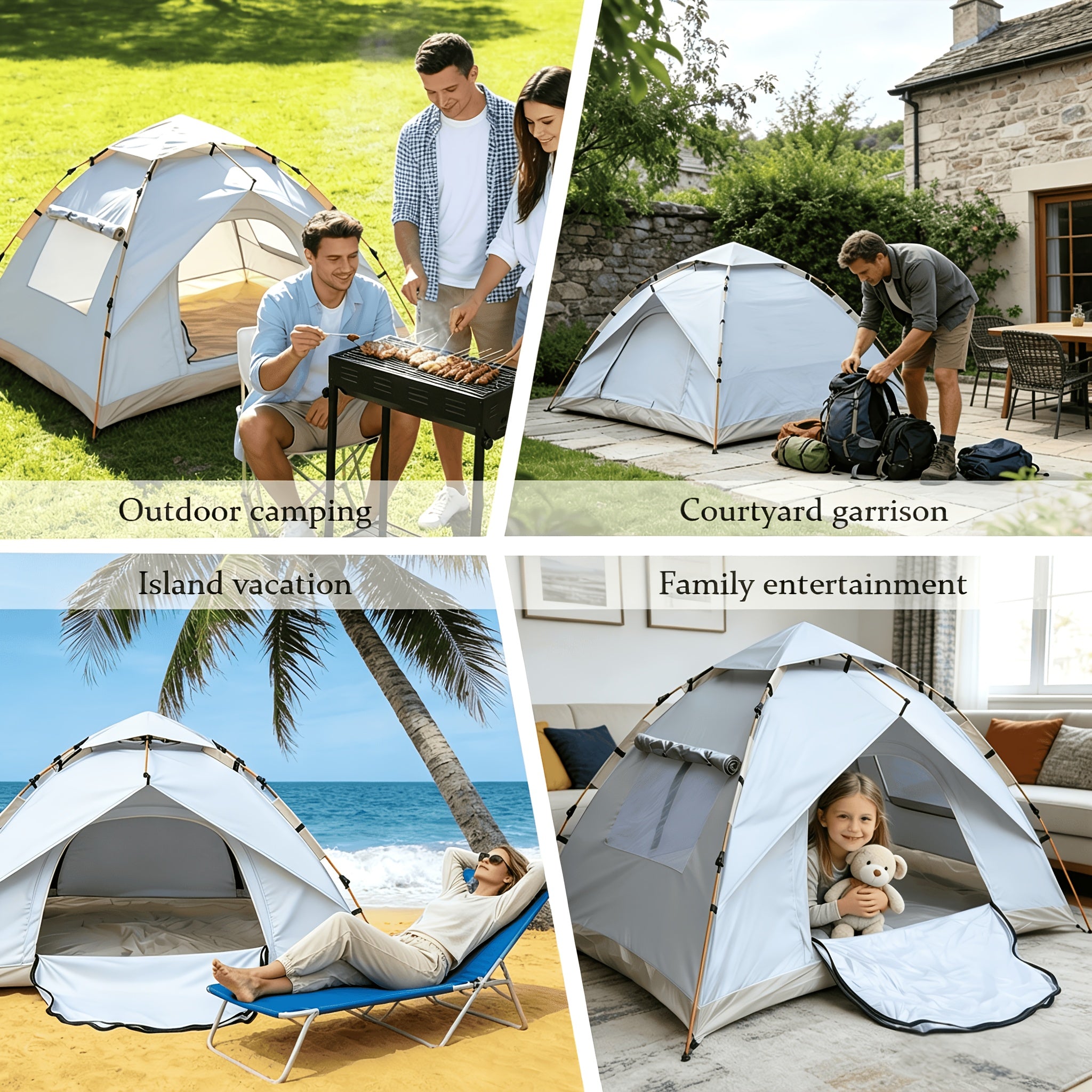 Camping Tent with Waterproof, Pop-Up 3-4 Person Instant Setup Dome - product gallery image 7
