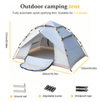 Camping Tent with Waterproof, Pop-Up 3-4 Person Instant Setup Dome - product gallery image 9