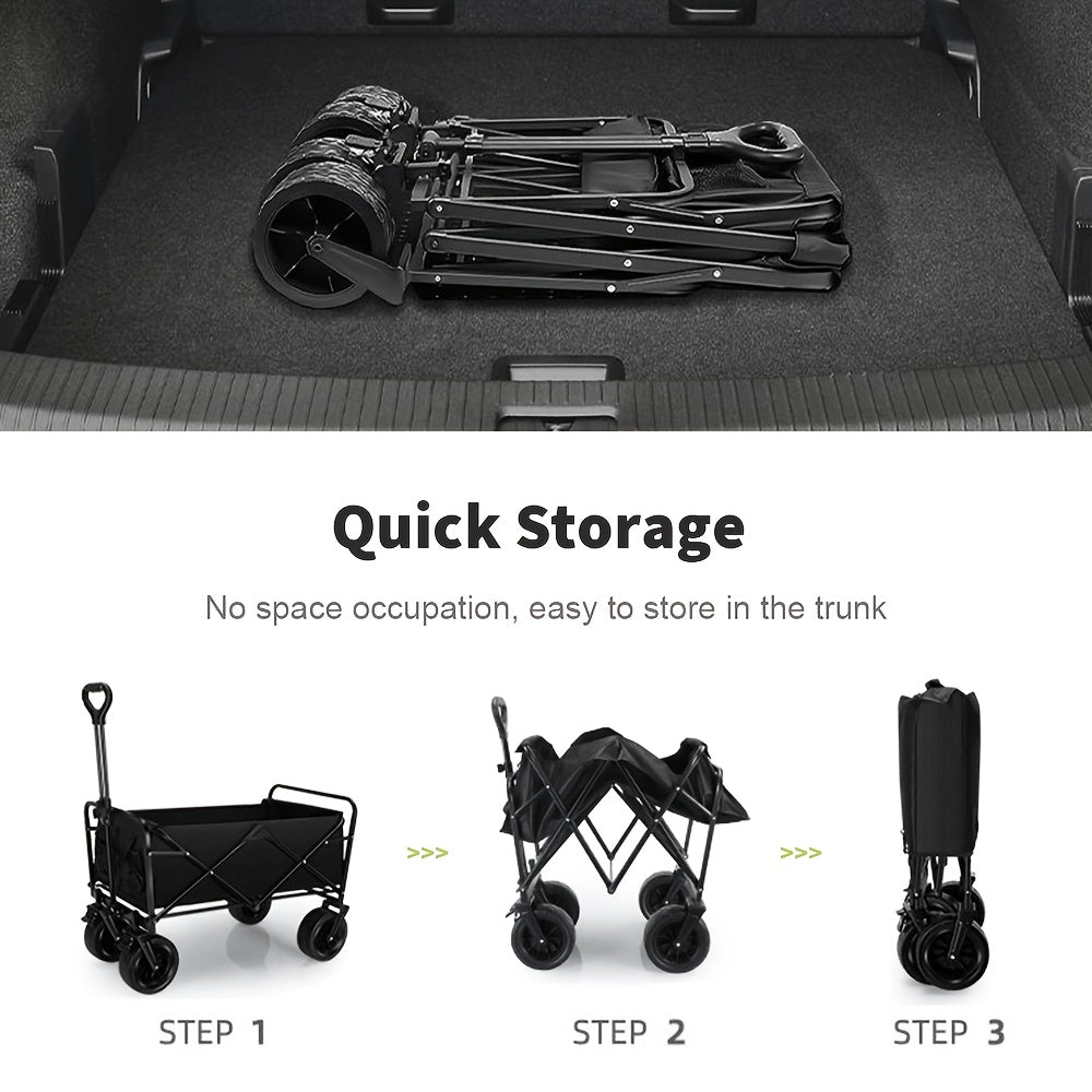 Camping Trolley with Foldable, Telescopic Handle, Wheels, 200kg - product gallery image 7