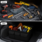 Car Boot Organiser with Foldable, Wheels, Lid Foldable Collapsible Storage Box 50x30cm - product gallery image 8