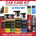 Car Cleaning Kit with Wheels, Glass, 11pcs, Pack, 1