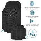 Car Floor Mat with Non-Slip, Waterproof, 4pc, Heavy Duty Rubber Mats 4pc Universal - product gallery image 7