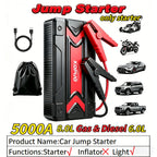 Car Jump Starter with 5000A/10000A Peak 12V Battery Booster Box - 5000A Starter (starter Only) option
