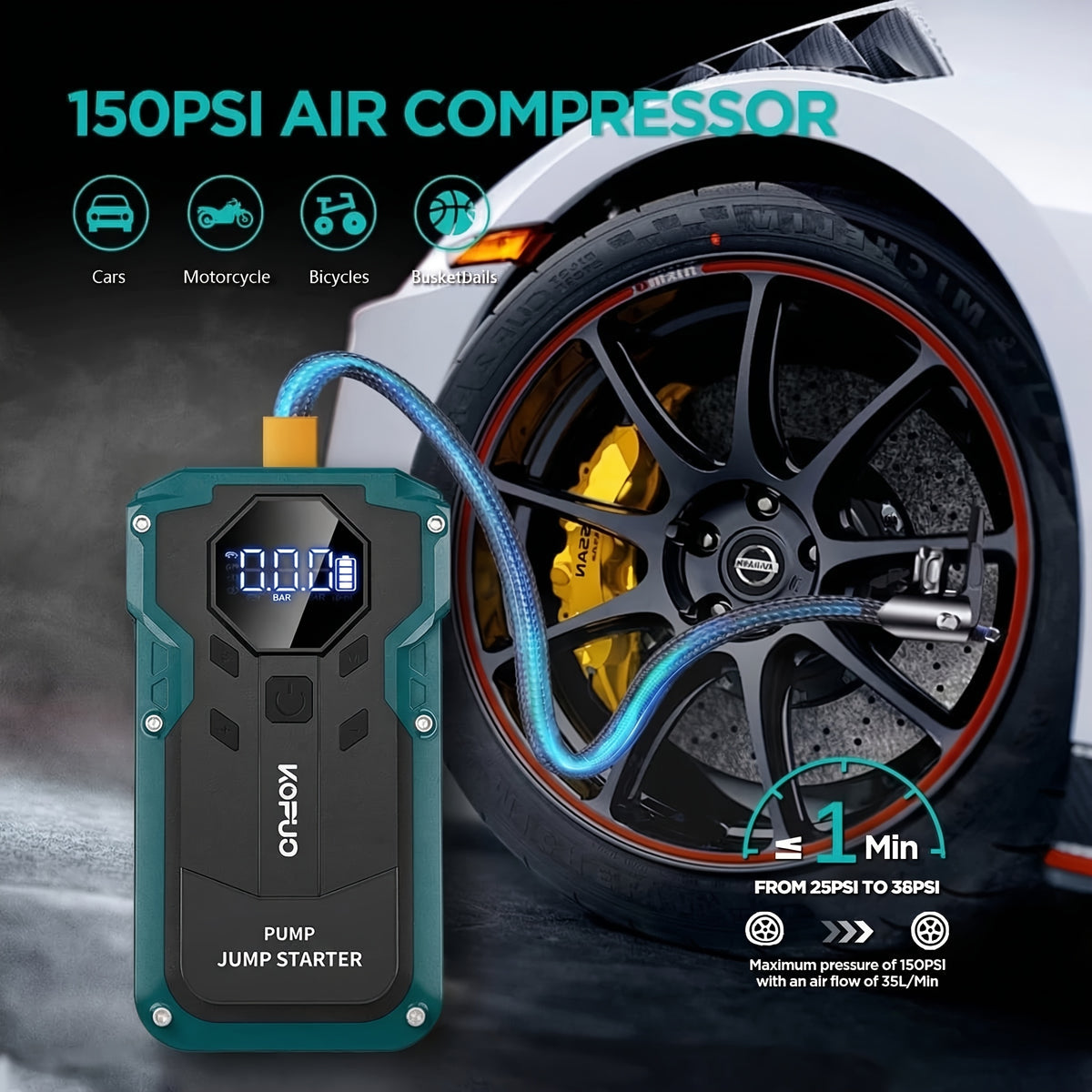 Car Jump Starter with 5000A/10000A Peak 12V Battery Booster Box - product gallery image 8