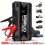 Car Jump Starter with KOPUO 3000A/5000A Gasoline/8L Diesel) Portable