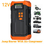 Car Jump Starter with Rechargeable, HPBS 5000A Peak Portable Air Compressor