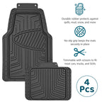 Car Mat with Non-Slip, Waterproof, 4 Piece, Heavy Duty Rubber Mats Piece Cut - product gallery image 7
