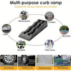 Car Ramps 4 Ton Plastic Kerb Ramps Wavy with 2pcs Ramp Heavy Duty Step Lift - product gallery image 3
