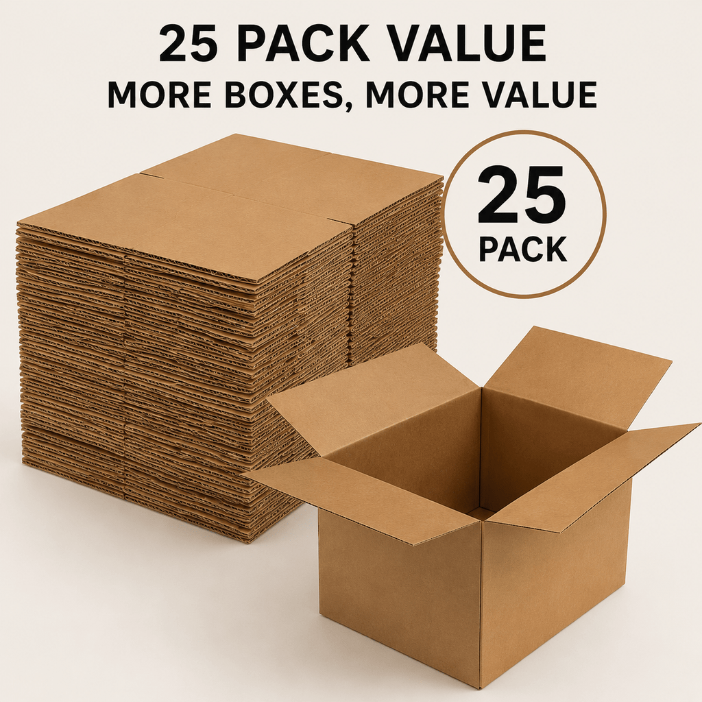 Cardboard Boxe with 25 Pack, Boxes 12x9x6 Inch Single Wall Brown - product gallery image 4
