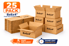 Cardboard Boxe with Easy Assembly, 25 Pack, 25, Boxes 8x6x4 Inch Single Wall Small - product gallery image 7
