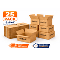 Cardboard Boxe with Easy Assembly, 25 Pack, 25, Boxes 8x6x4 Inch Single Wall Small