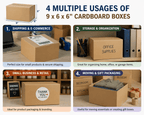 Cardboard Boxe with Easy Assembly, 25 Pack, 25, Boxes 9x6x6 Inch Single Wall Small - product gallery image 11