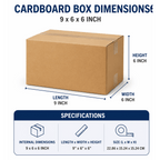 Cardboard Boxe with Easy Assembly, 25 Pack, 25, Boxes 9x6x6 Inch Single Wall Small - product gallery image 2