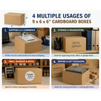 Cardboard Boxe with Easy Assembly, 25 Pack, 25, Boxes 9x6x6 Inch Single Wall Small - product gallery image 4