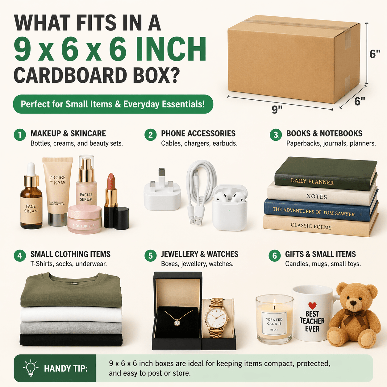 Cardboard Boxe with Easy Assembly, 25 Pack, 25, Boxes 9x6x6 Inch Single Wall Small - product gallery image 5