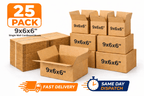 Cardboard Boxe with Easy Assembly, 25 Pack, 25, Boxes 9x6x6 Inch Single Wall Small - product gallery image 7