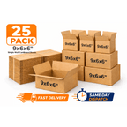 Cardboard Boxe with Easy Assembly, 25 Pack, 25, Boxes 9x6x6 Inch Single Wall Small