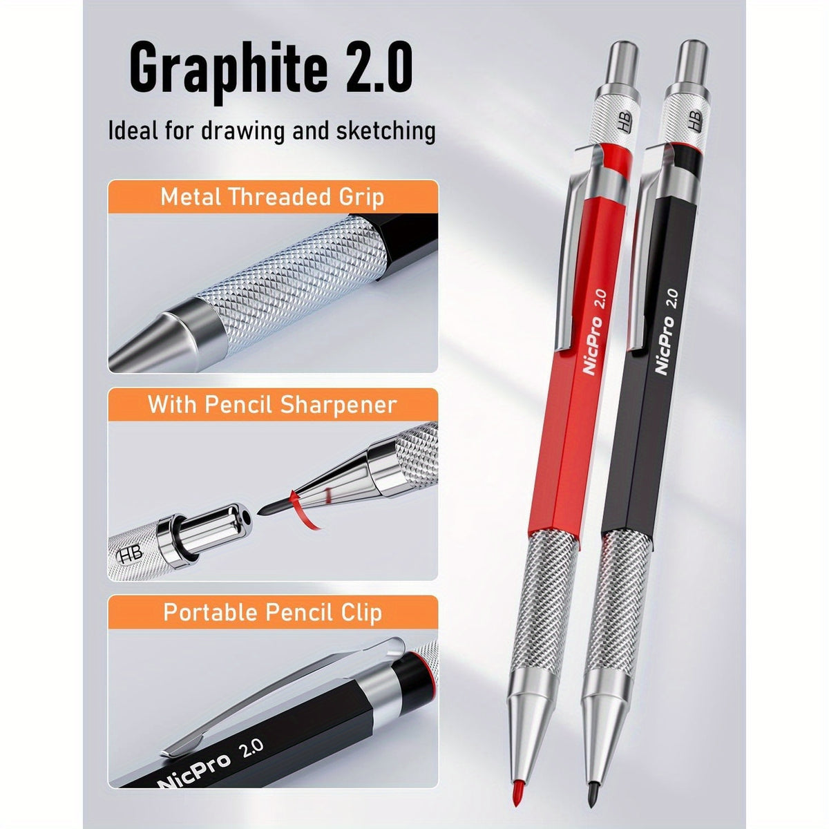 Carpenter Pencil Set with 27Pack, 15/18/27Pack Sharpener, Mechanical Pencils - product gallery image 3