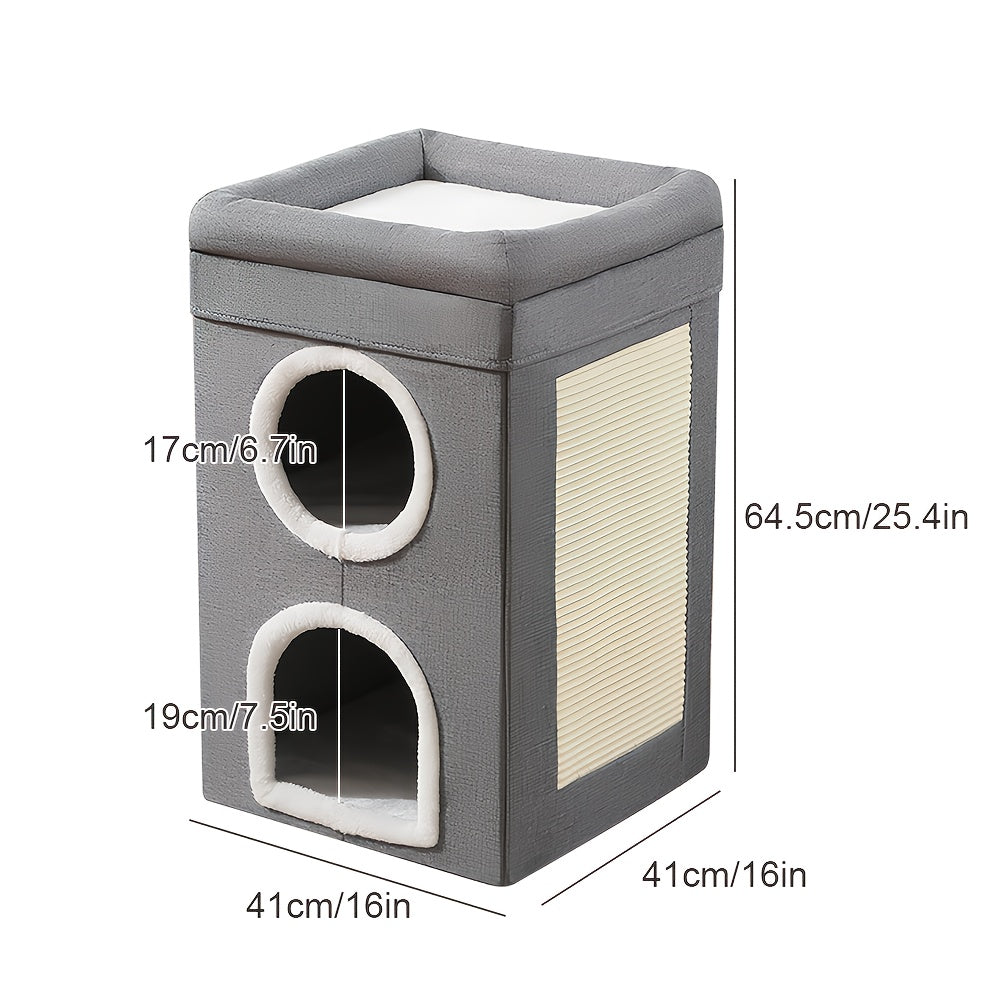 Cat Bed with Space-Saving, Foldable, Machine-Washable, Three-Layer Cat Nest - product gallery image 12